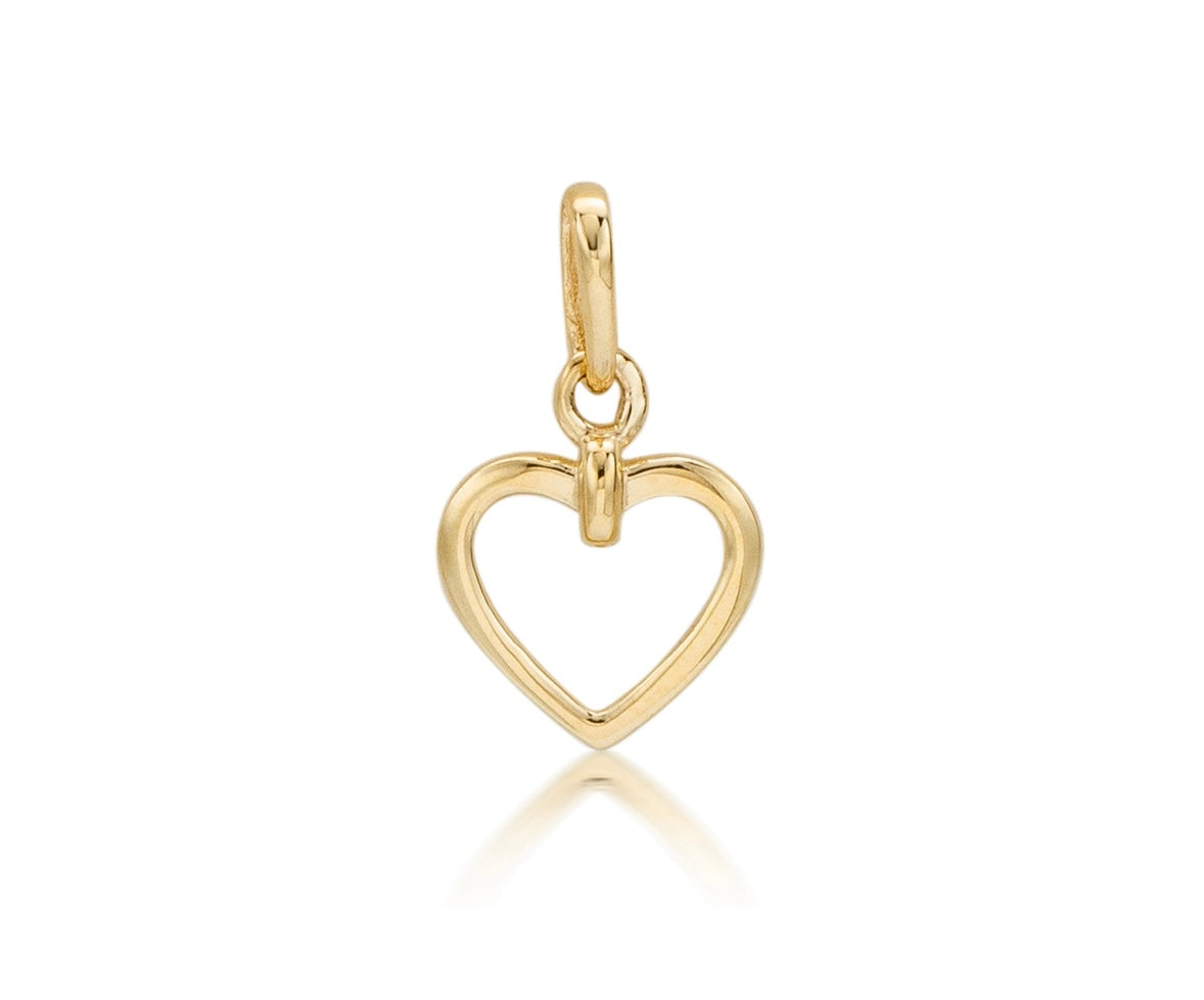 9K Gold Open Heart Pendant