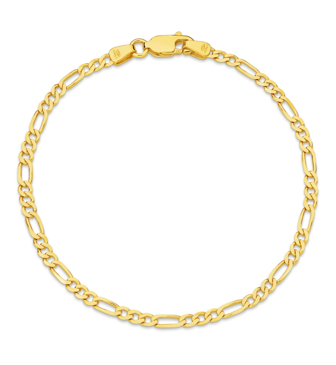 9K & 18K Gold Figaro Bracelet