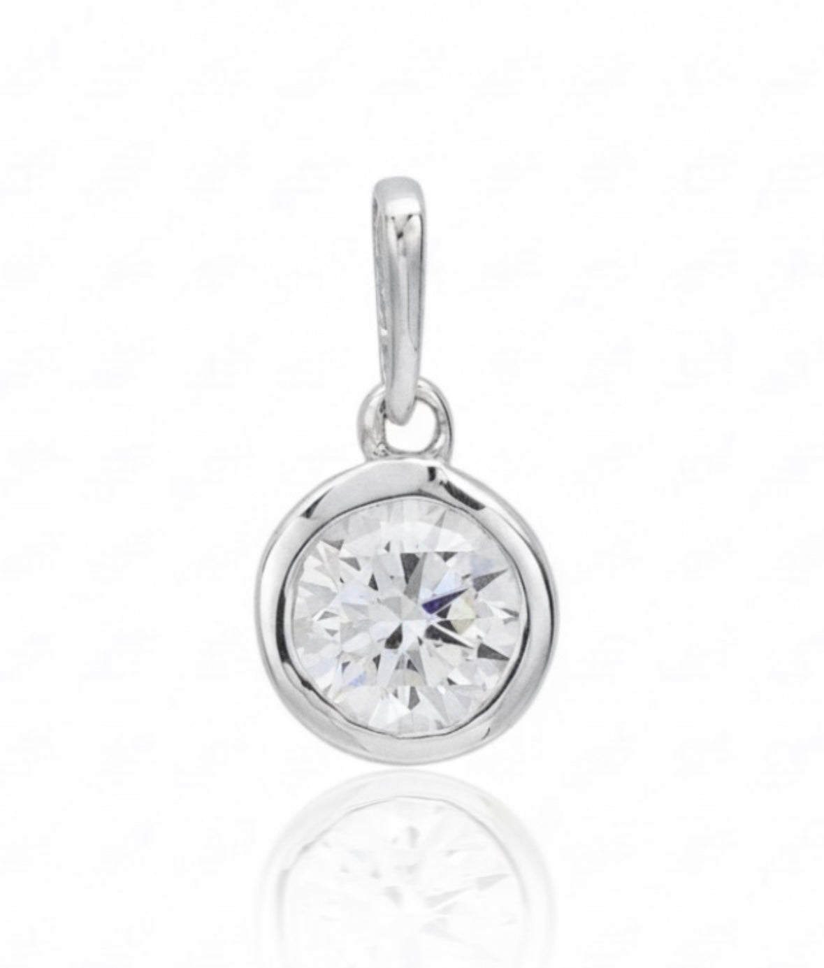 9K Gold 0.50ct Diamond Bezel Pendant