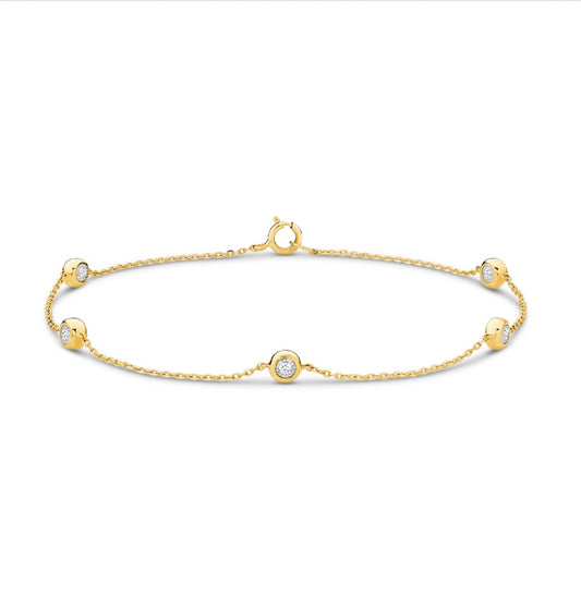 18K Gold 0.15ct Diamond Bezel Bracelet