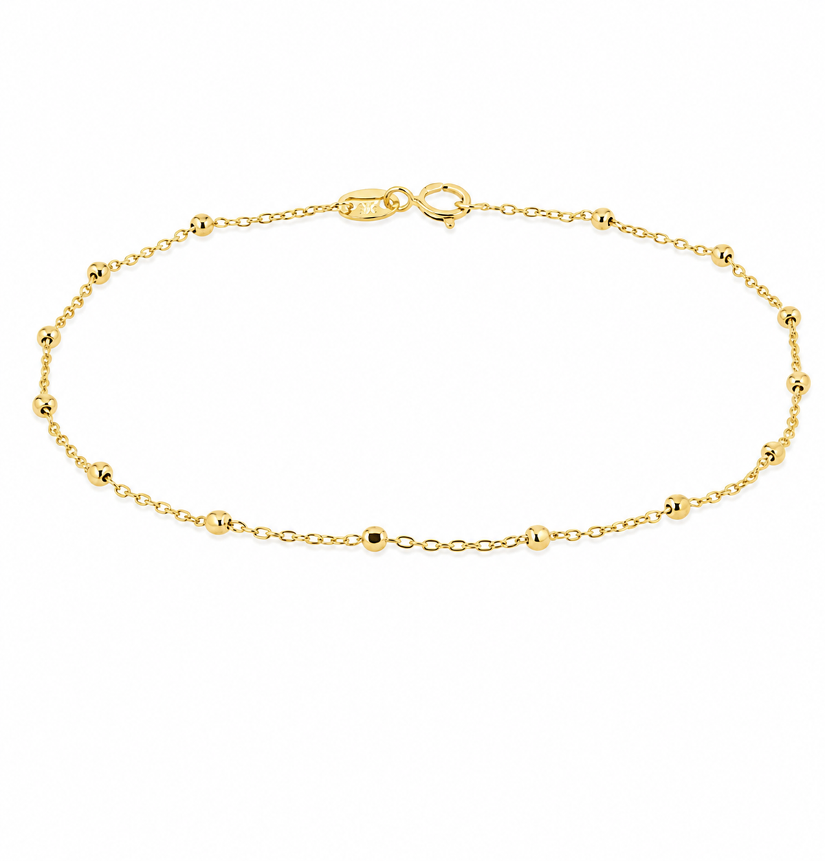 9K Gold Dainty Ball & Chain Bracelet