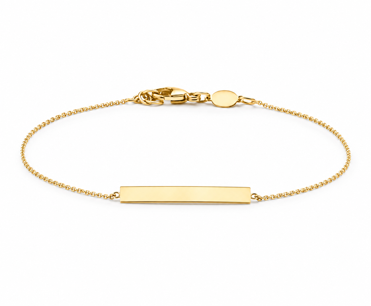 9K Gold Horizontal Bar Bracelet