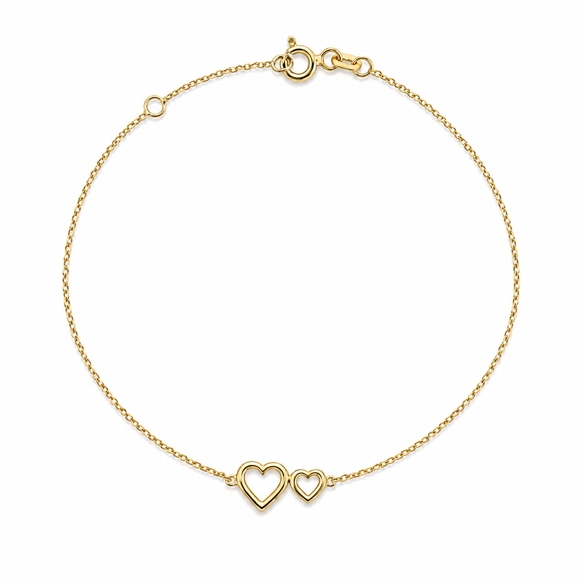 9K Gold Petite Hearts Bracelet