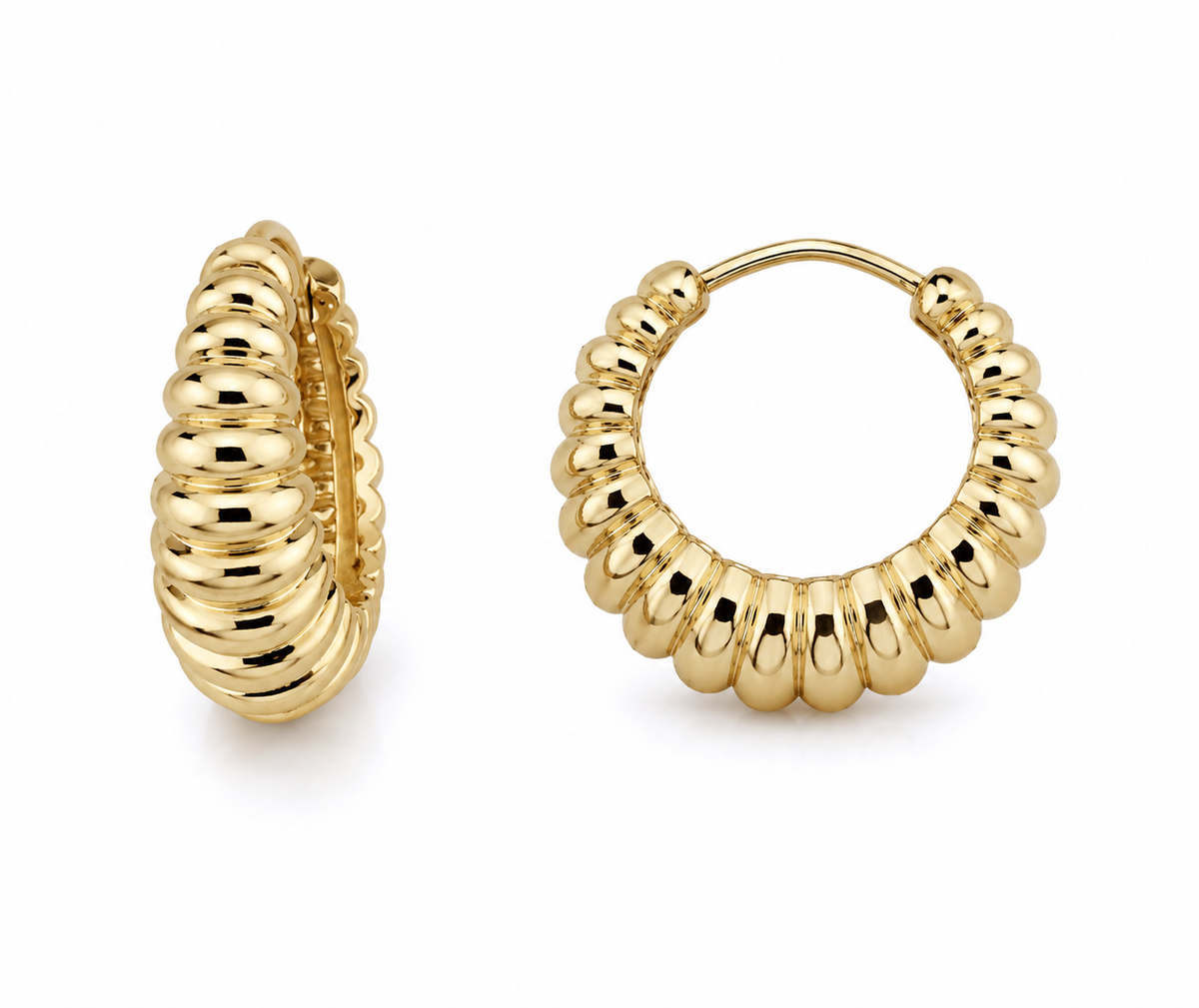 9K Gold Croissant Hoops