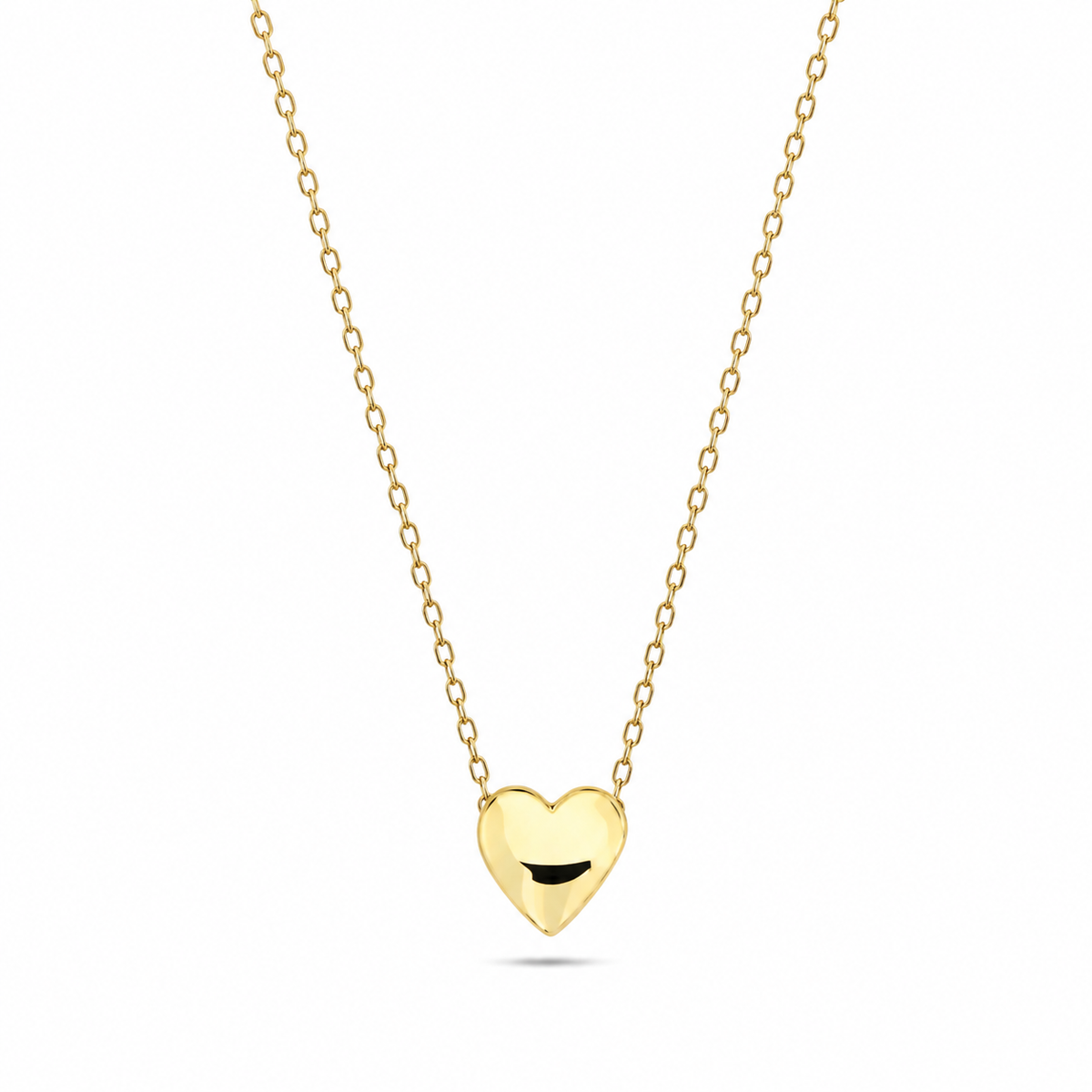 9K Gold Puff Heart Necklace