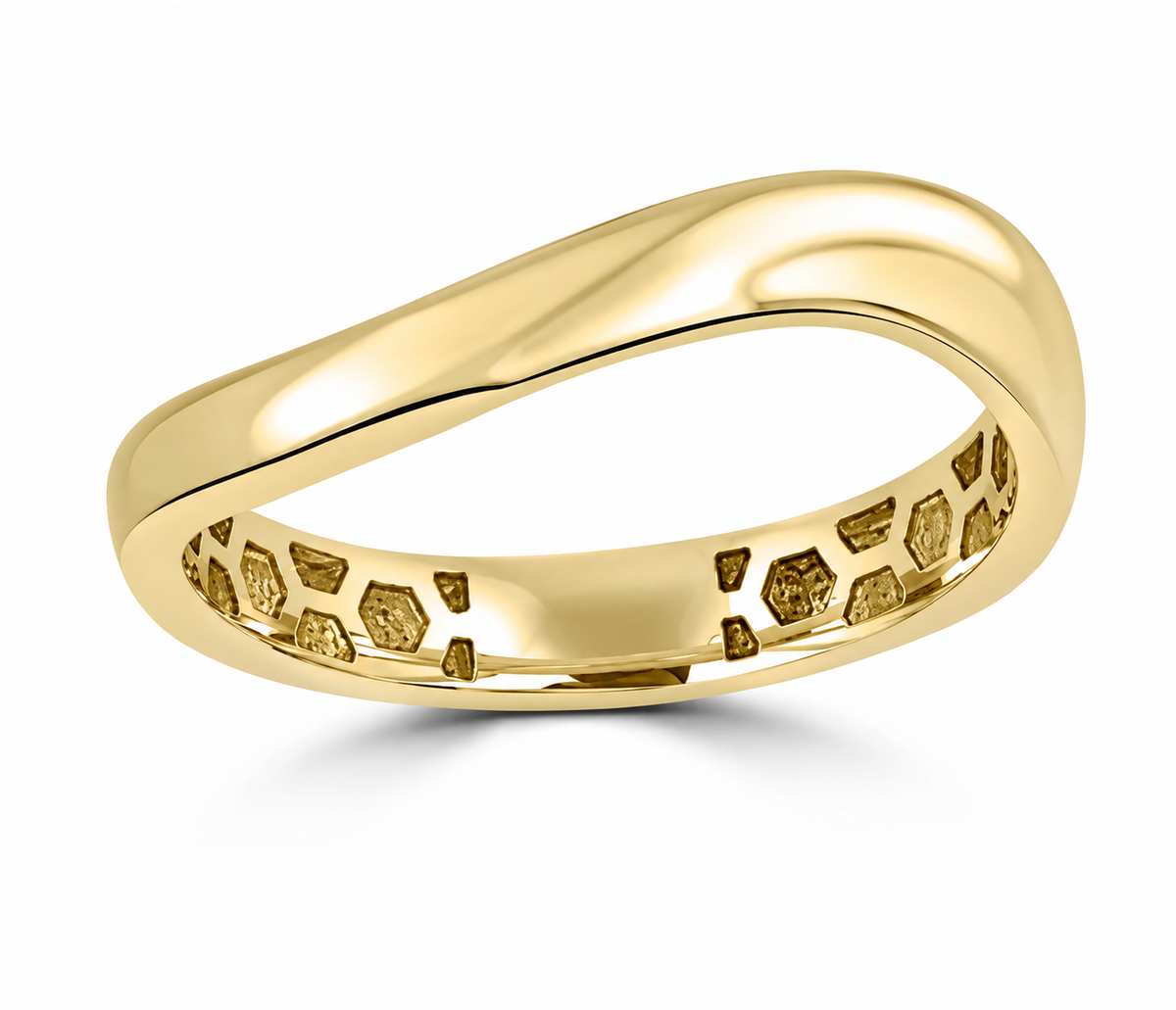 9K Gold Curved Ring