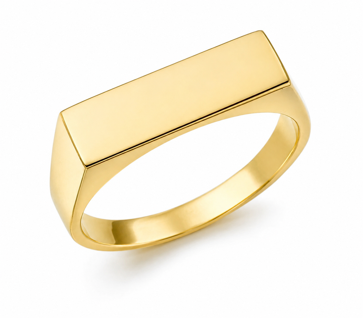 9K Gold Rectangular Signet Ring