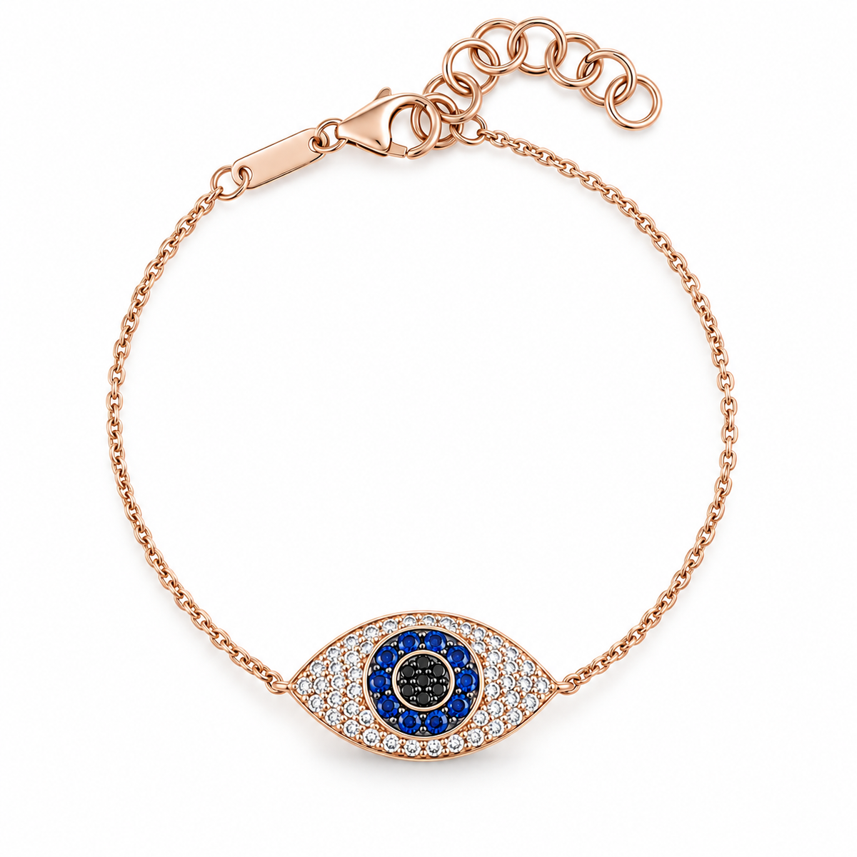 9K Gold Diamond & Sapphire Eye Bracelet