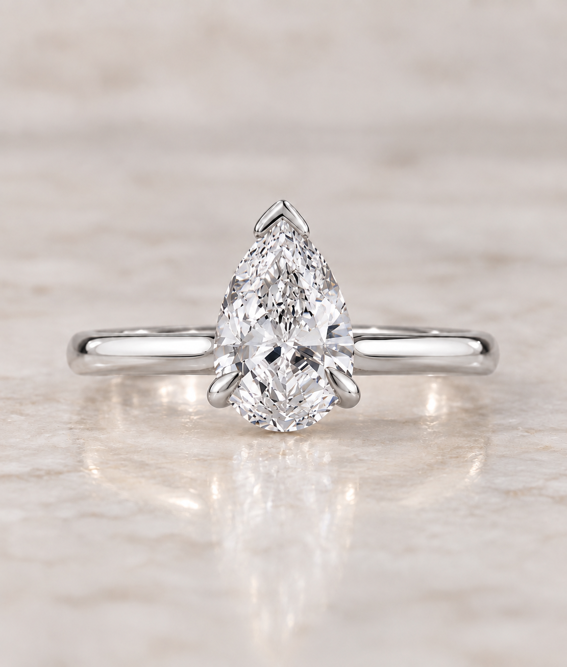 9K Gold 1.50ct Diamond Pear Ring