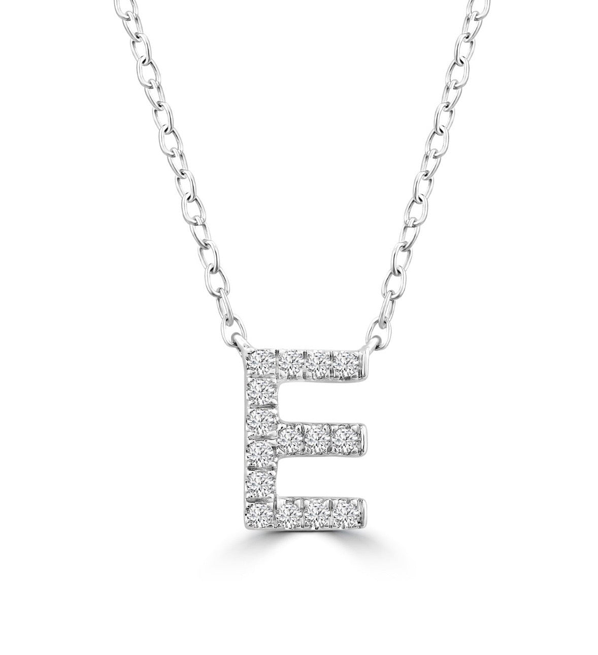 9K Gold 0.06ct-0.09ct Diamond Fixed Initials Necklaces