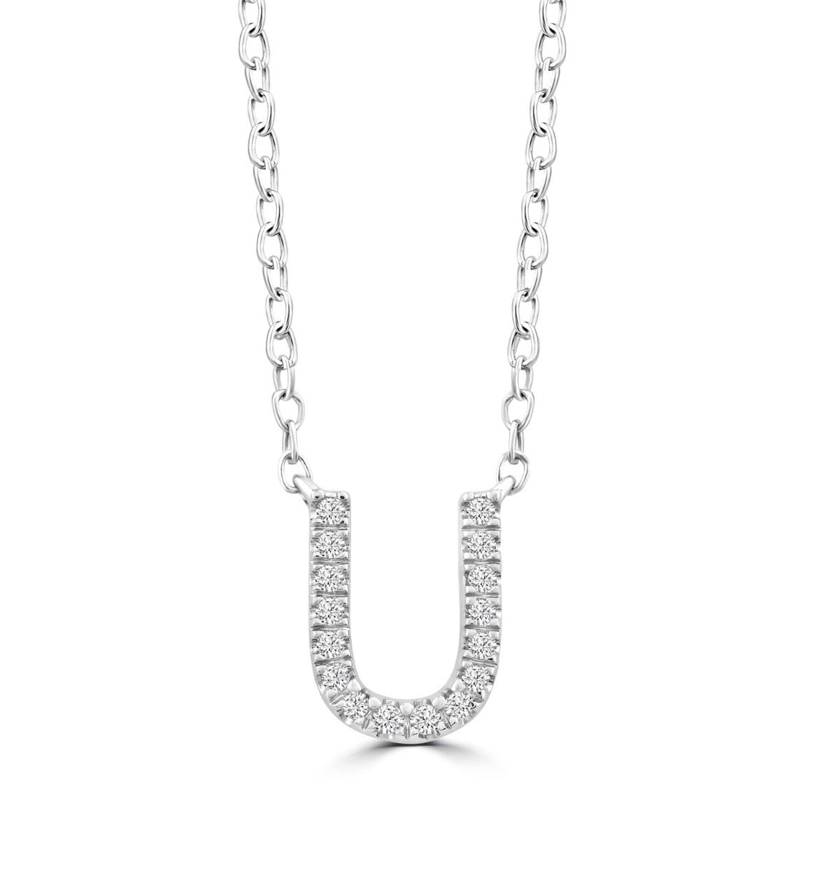 9K Gold 0.06ct-0.09ct Diamond Fixed Initials Necklaces