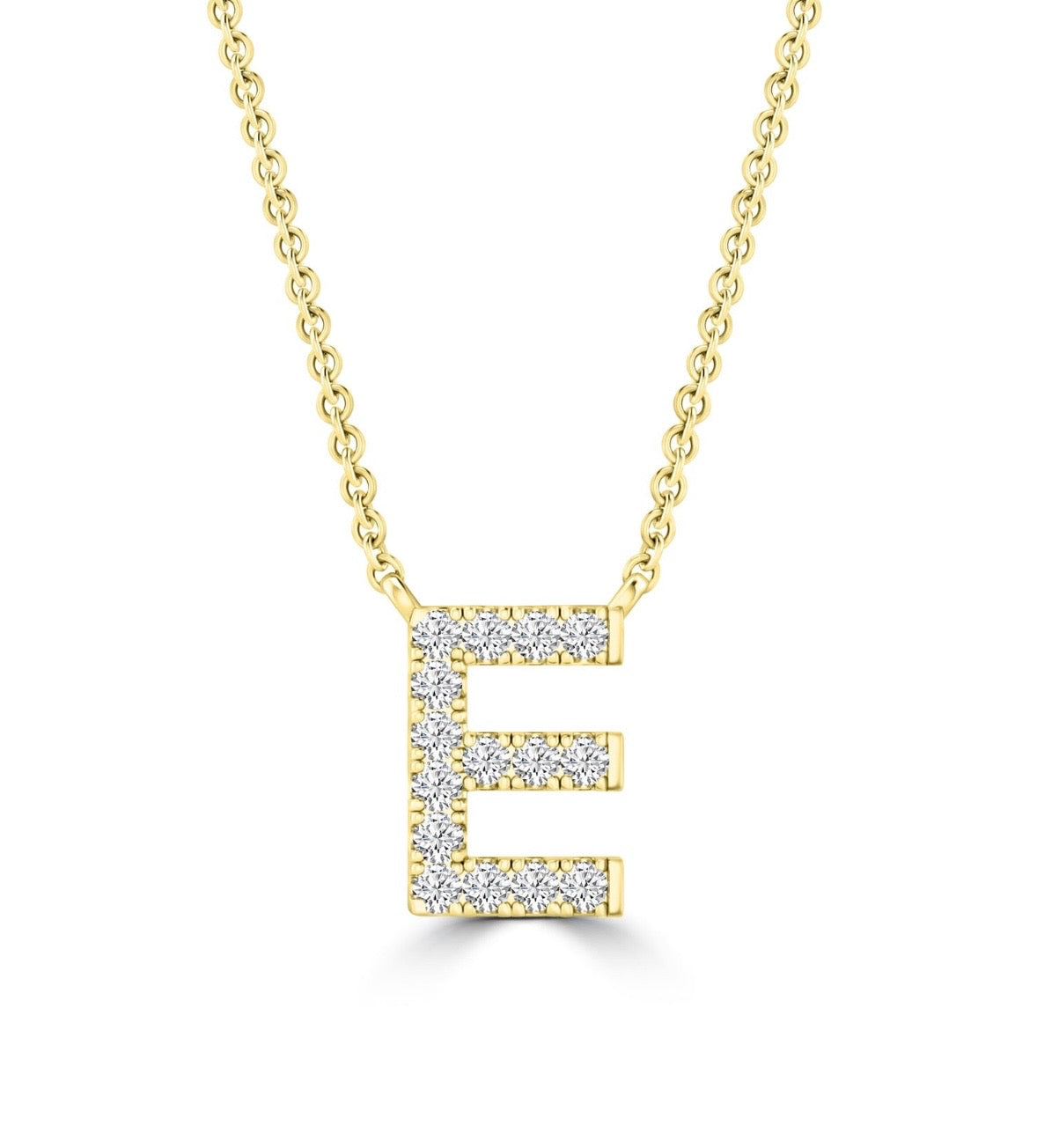 9K Gold 0.06ct-0.09ct Diamond Fixed Initials Necklaces