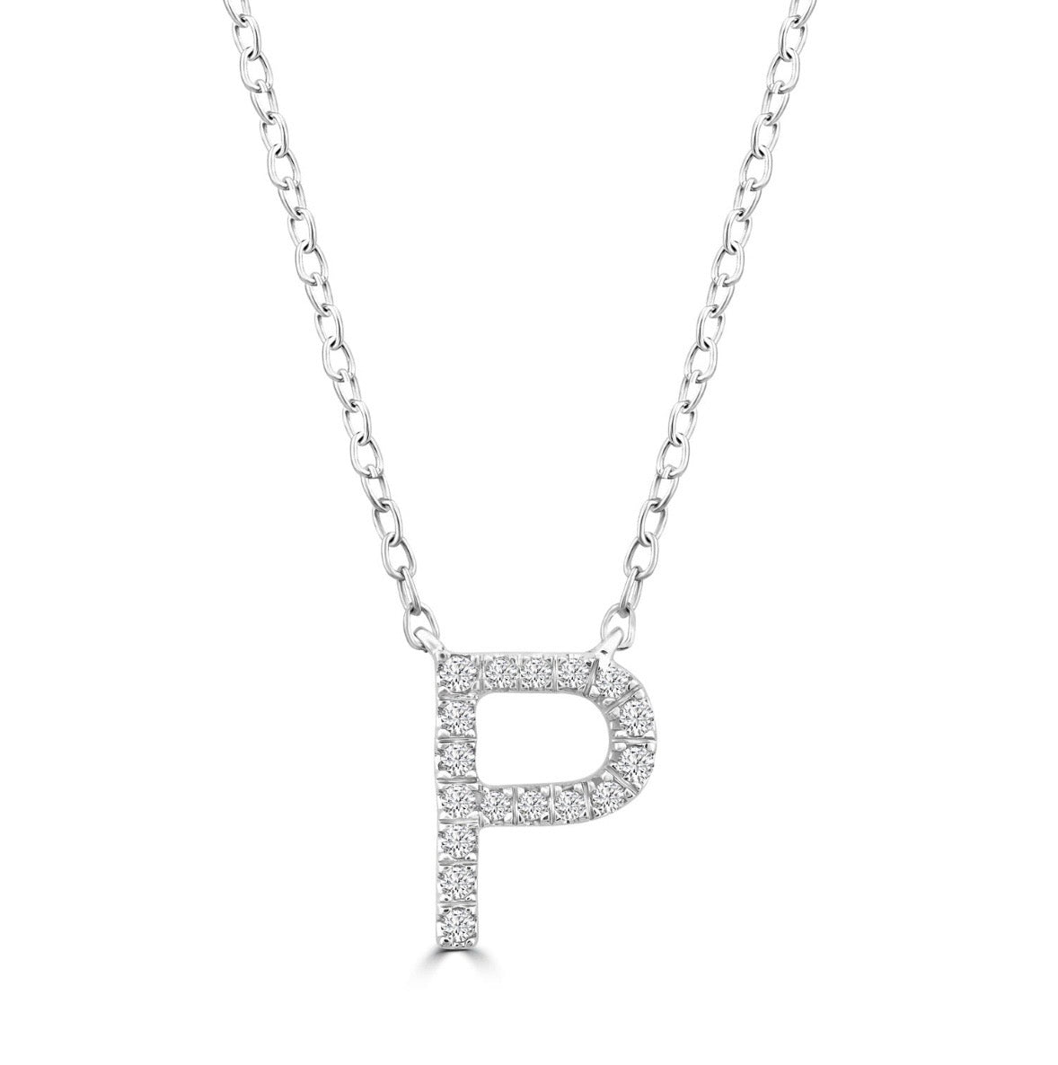 9K Gold 0.06ct-0.09ct Diamond Fixed Initials Necklaces
