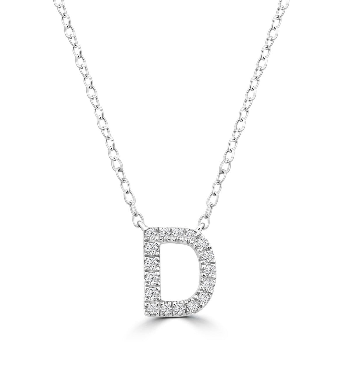 9K Gold 0.06ct-0.09ct Diamond Fixed Initials Necklaces