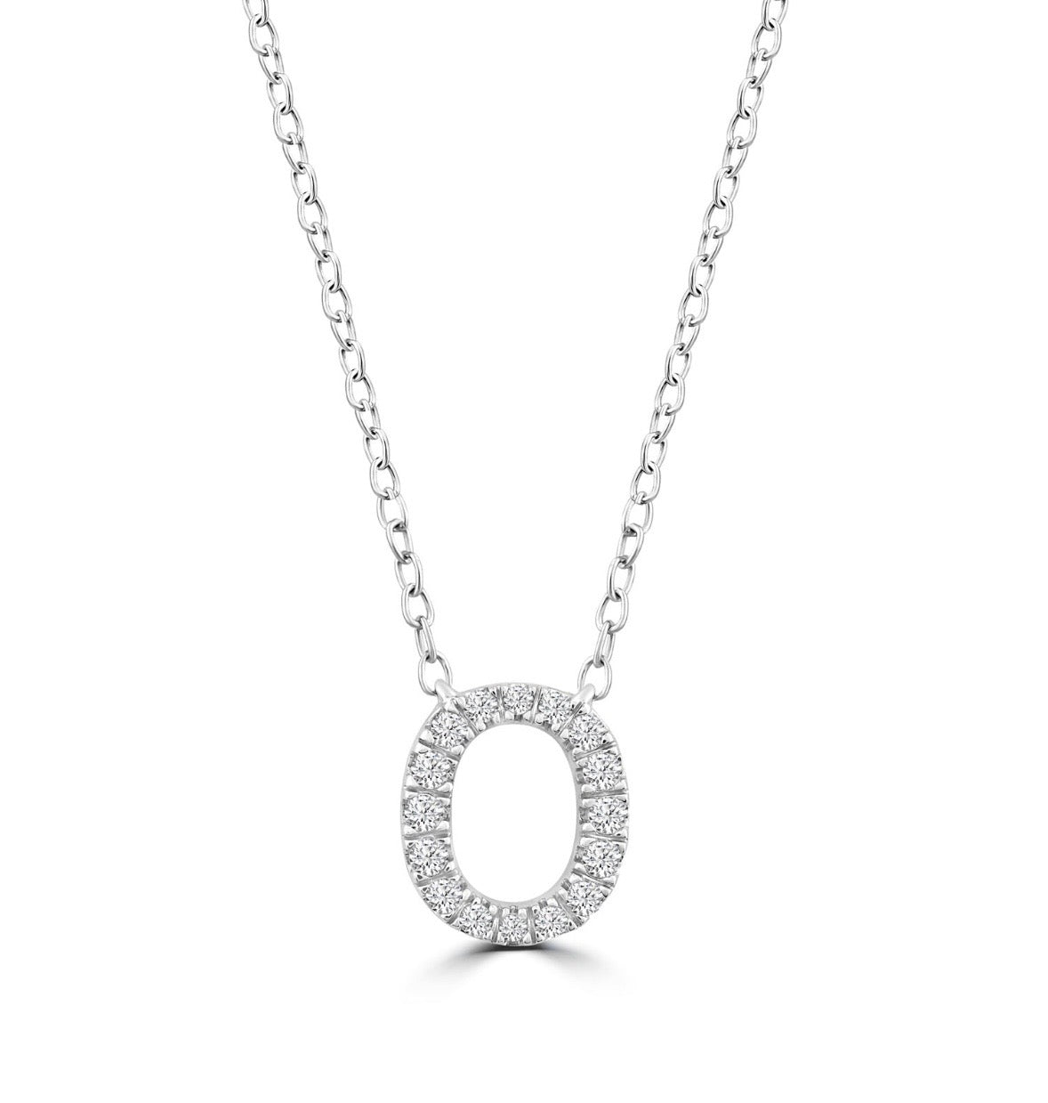 9K Gold 0.06ct-0.09ct Diamond Fixed Initials Necklaces