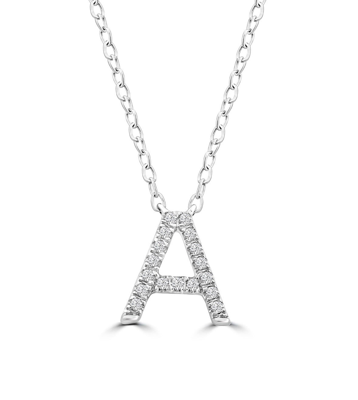 9K Gold 0.06ct-0.09ct Diamond Fixed Initials Necklaces