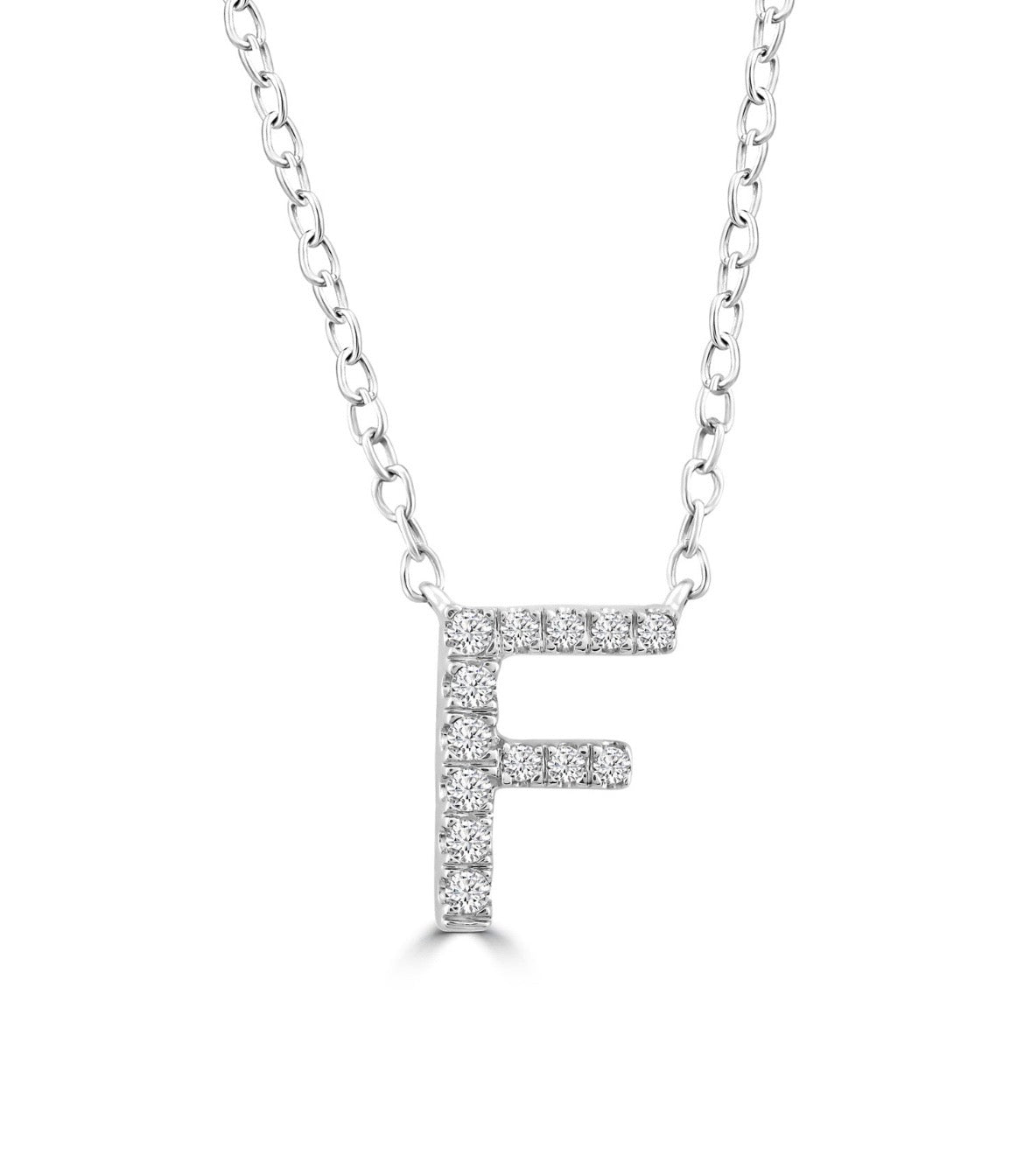 9K Gold 0.06ct-0.09ct Diamond Fixed Initials Necklaces