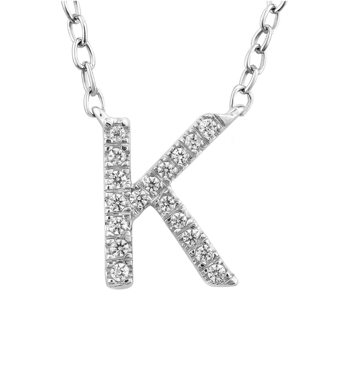 9K Gold 0.06ct-0.09ct Diamond Fixed Initials Necklaces