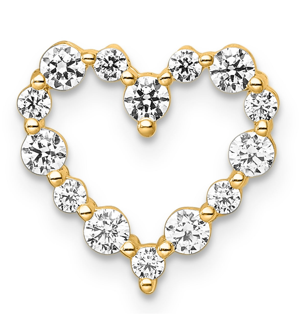 9K Gold 0.51ct Diamond Open Heart Pendant