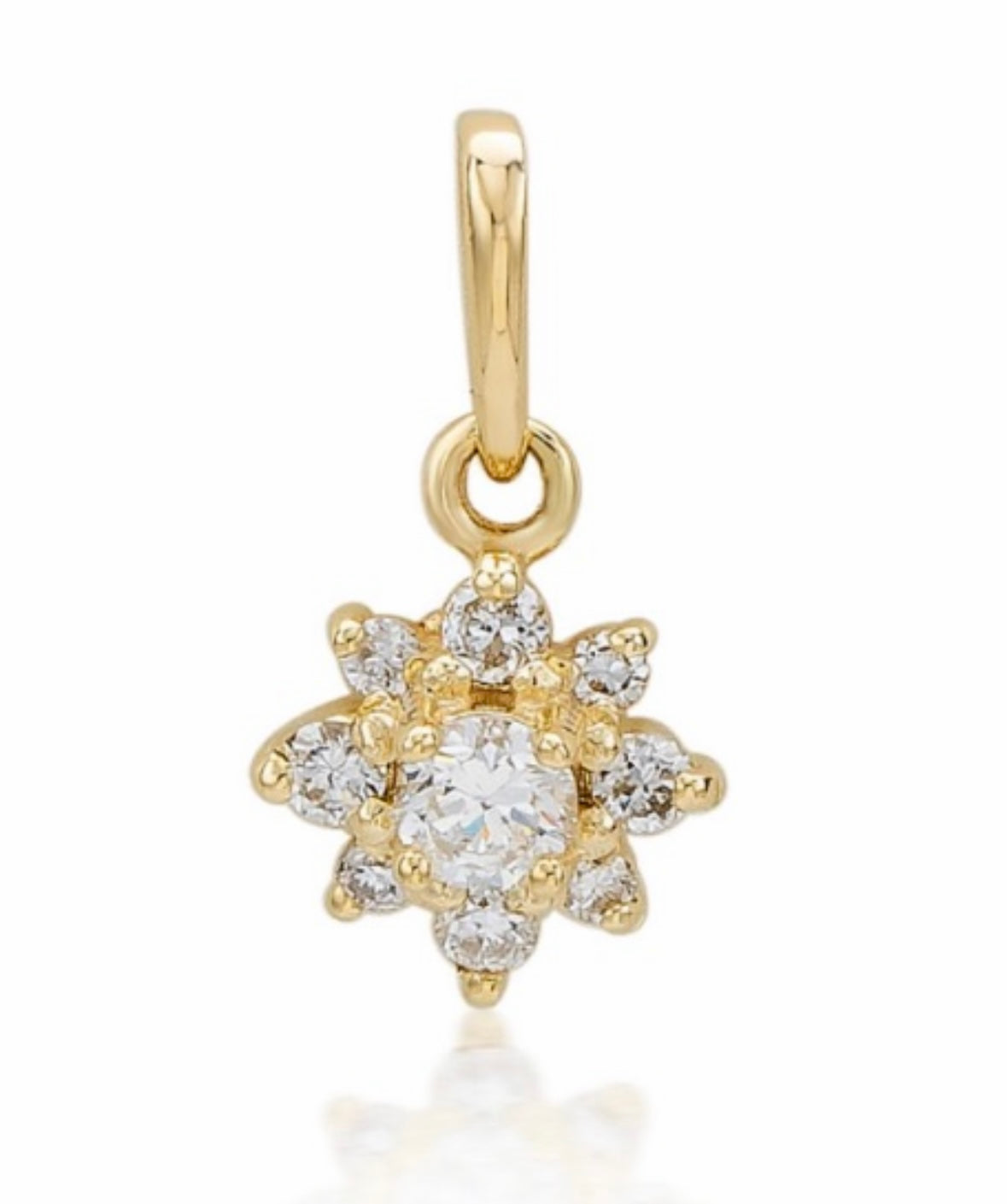 9K Gold 0.15ct Diamond Flower Pendant