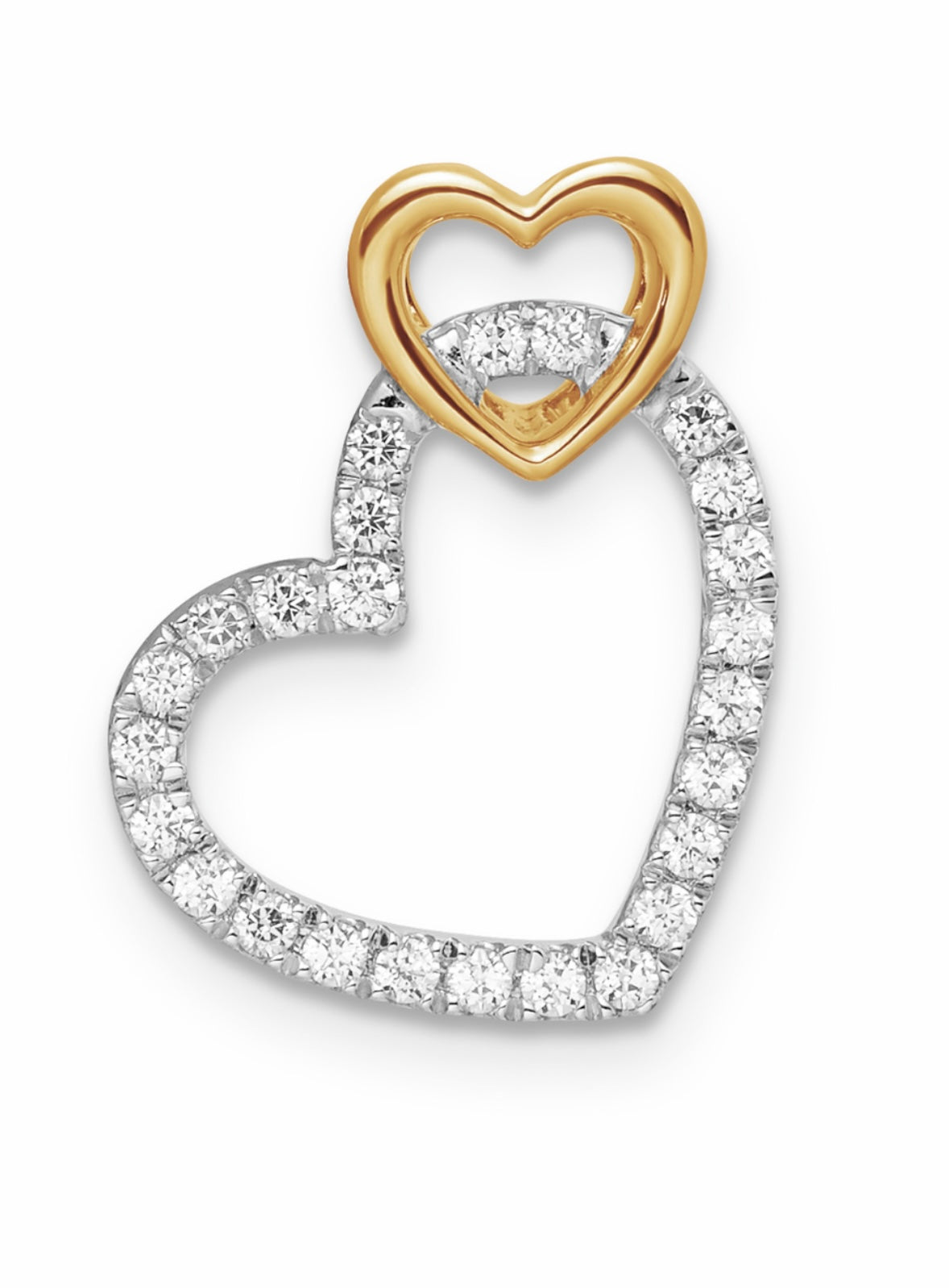 9K Gold 0.25ct Diamond Double Heart Pendant