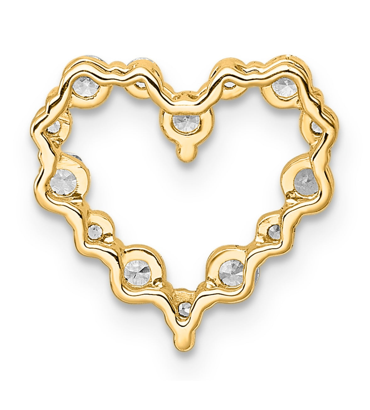 9K Gold 0.51ct Diamond Open Heart Pendant