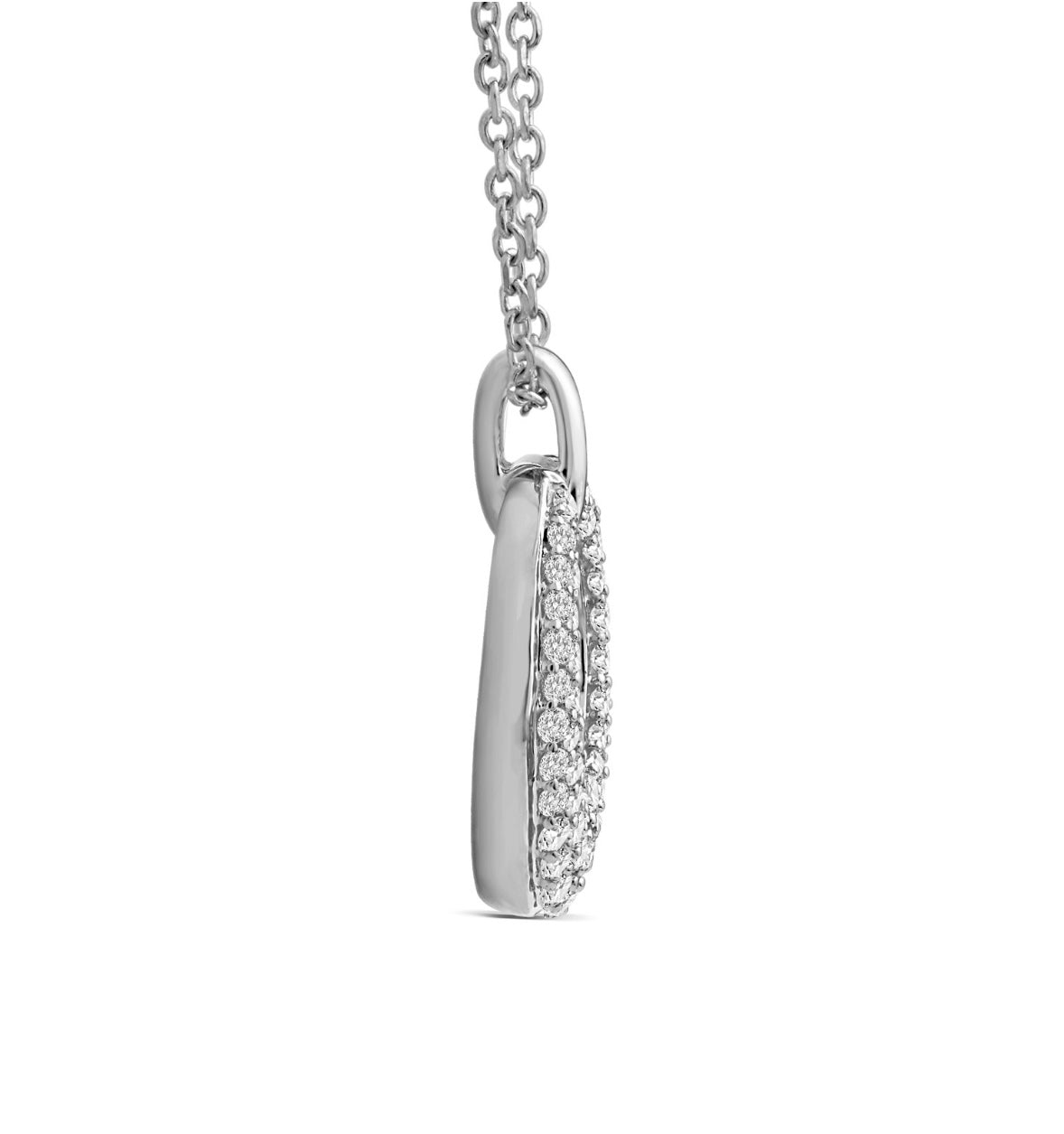 9K Gold 0.20ct Diamond Oval Cluster Necklace