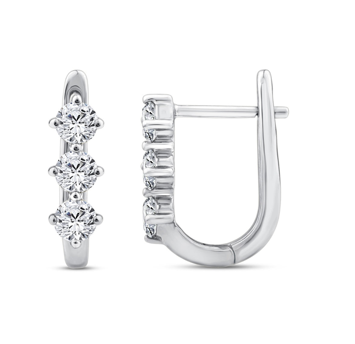 9K Gold 0.60ct Diamond Trio Huggies