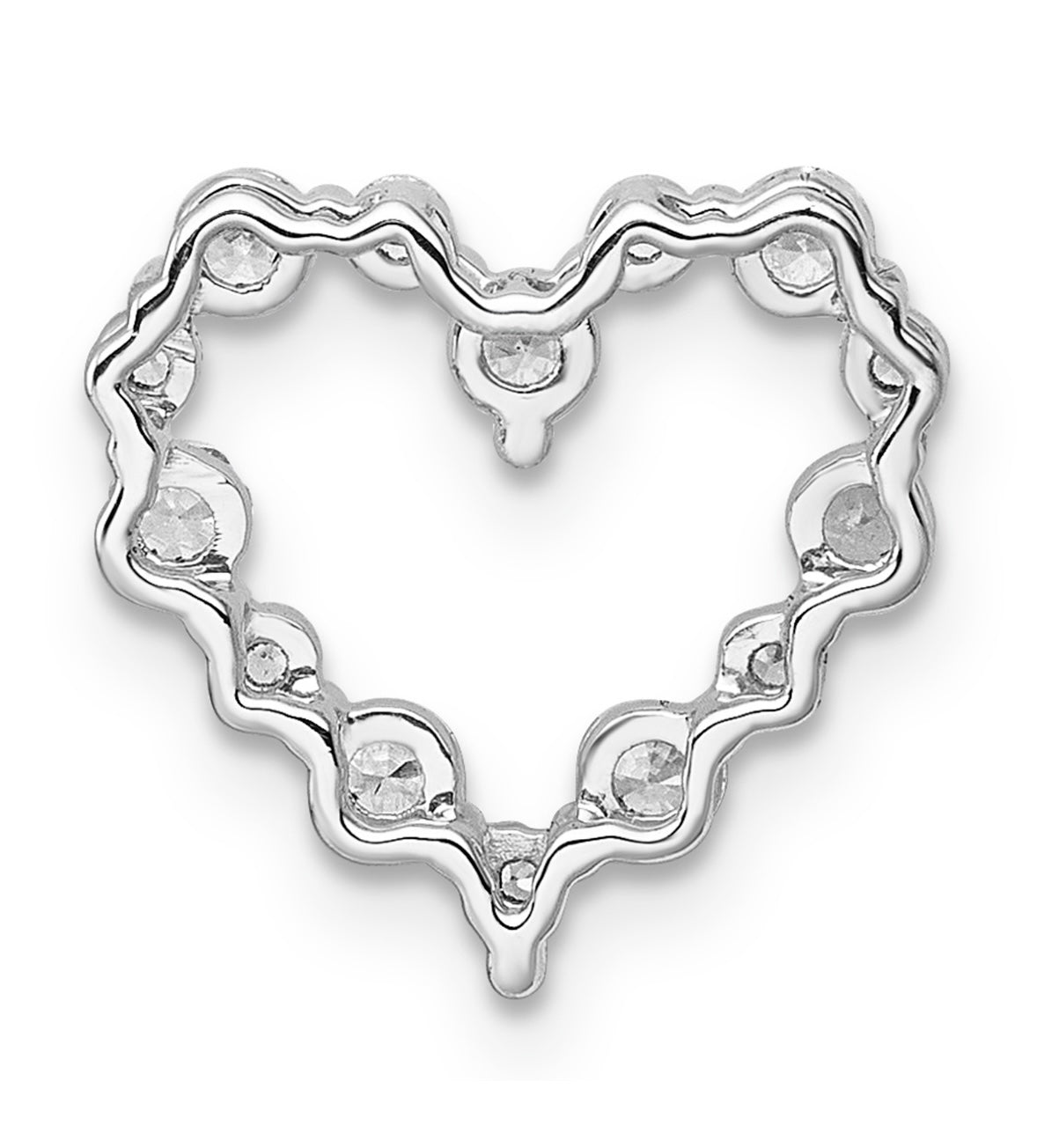 9K Gold 0.51ct Diamond Open Heart Pendant