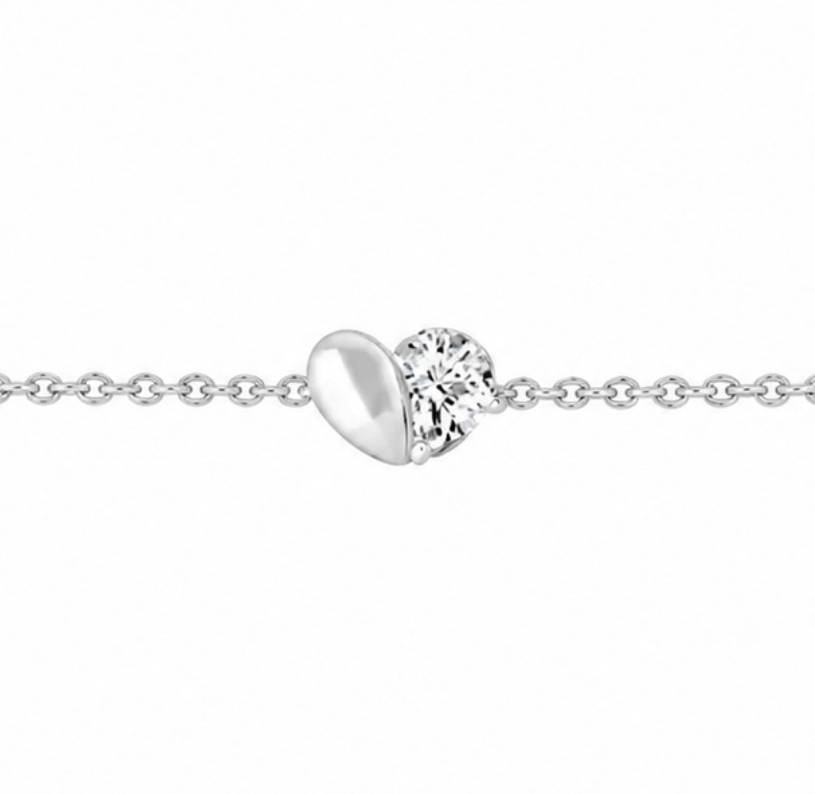 9K Gold 0.15ct Diamond Pear-Heart Bracelet