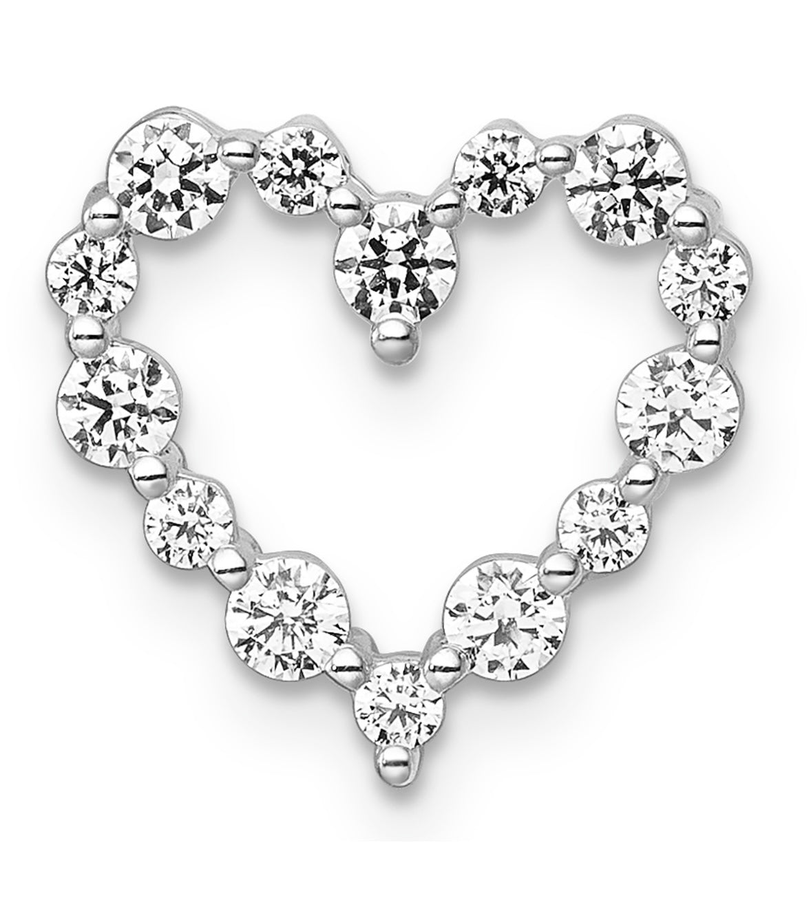 9K Gold 0.51ct Diamond Open Heart Pendant
