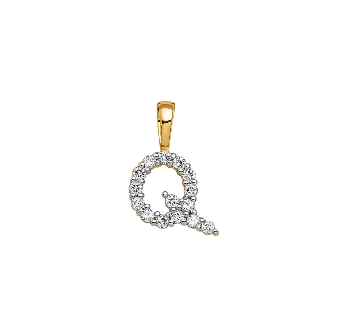 9K Gold Diamond Initial Pendants