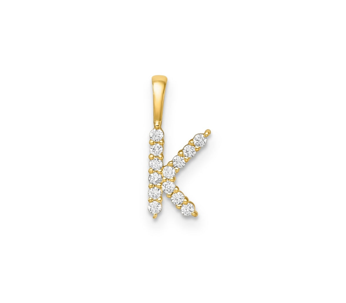 9K Gold Diamond Initial Pendants