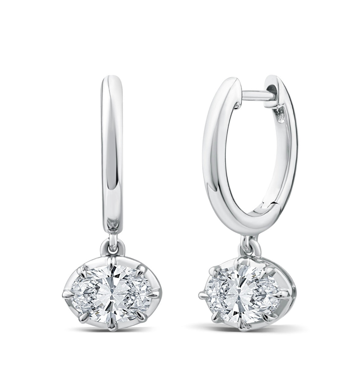 9K Gold 1ct Diamond Georgian Huggie Drops