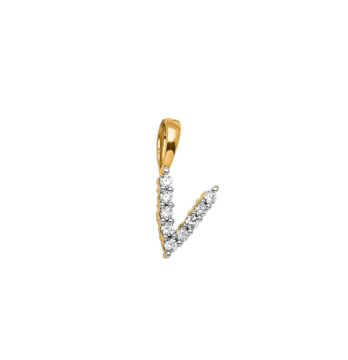 9K Gold Diamond Initial Pendants