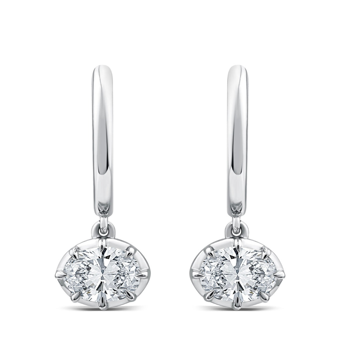 9K Gold 1ct Diamond Georgian Huggie Drops