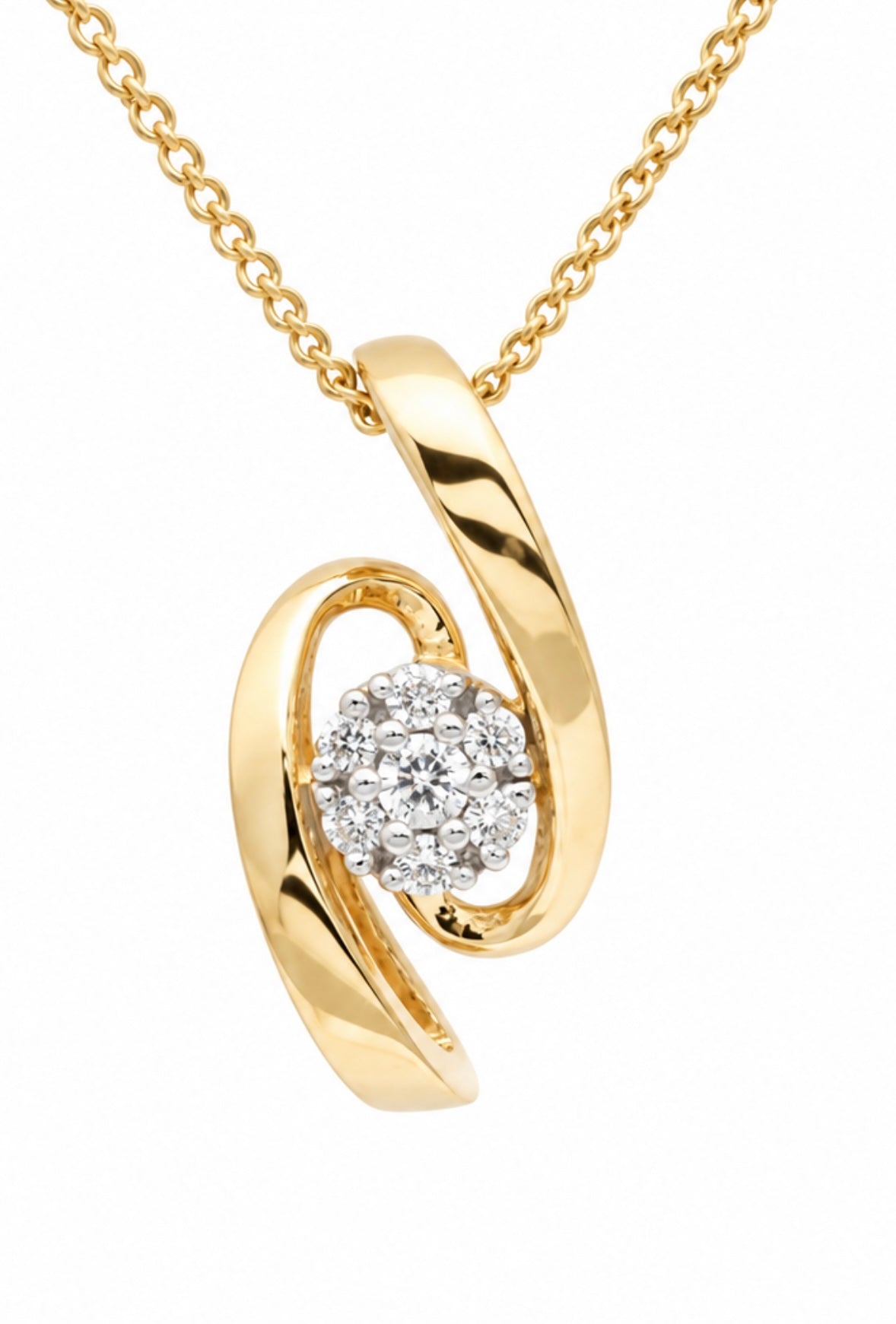 9K Gold 0.05ct Twist Pendant