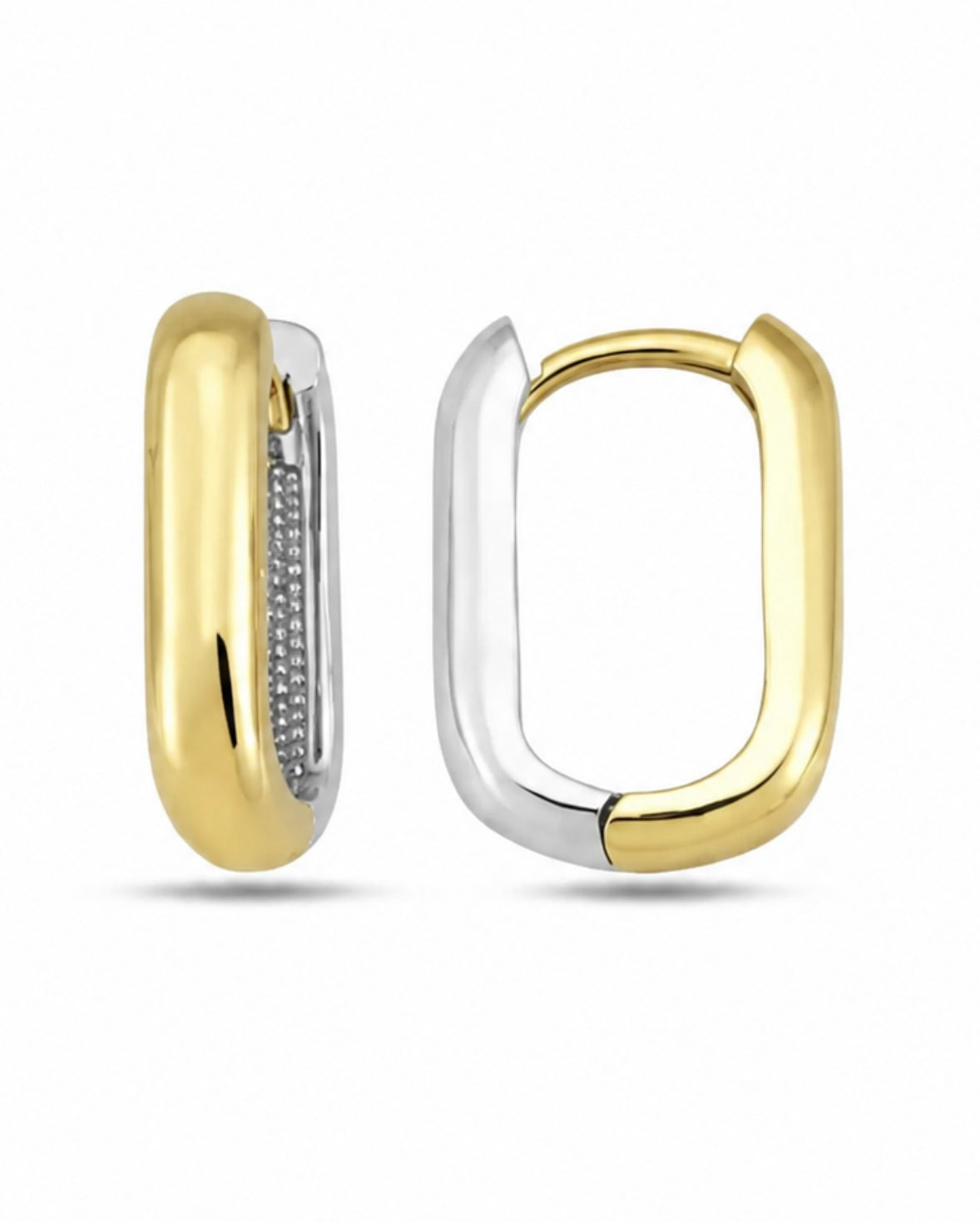 9K Gold Two-tone Huggies