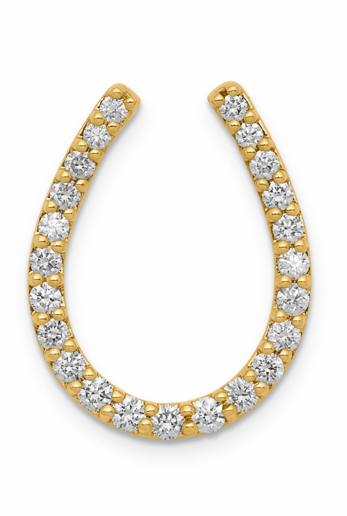 9K Gold 0.32ct Diamond Horseshoe Pendant