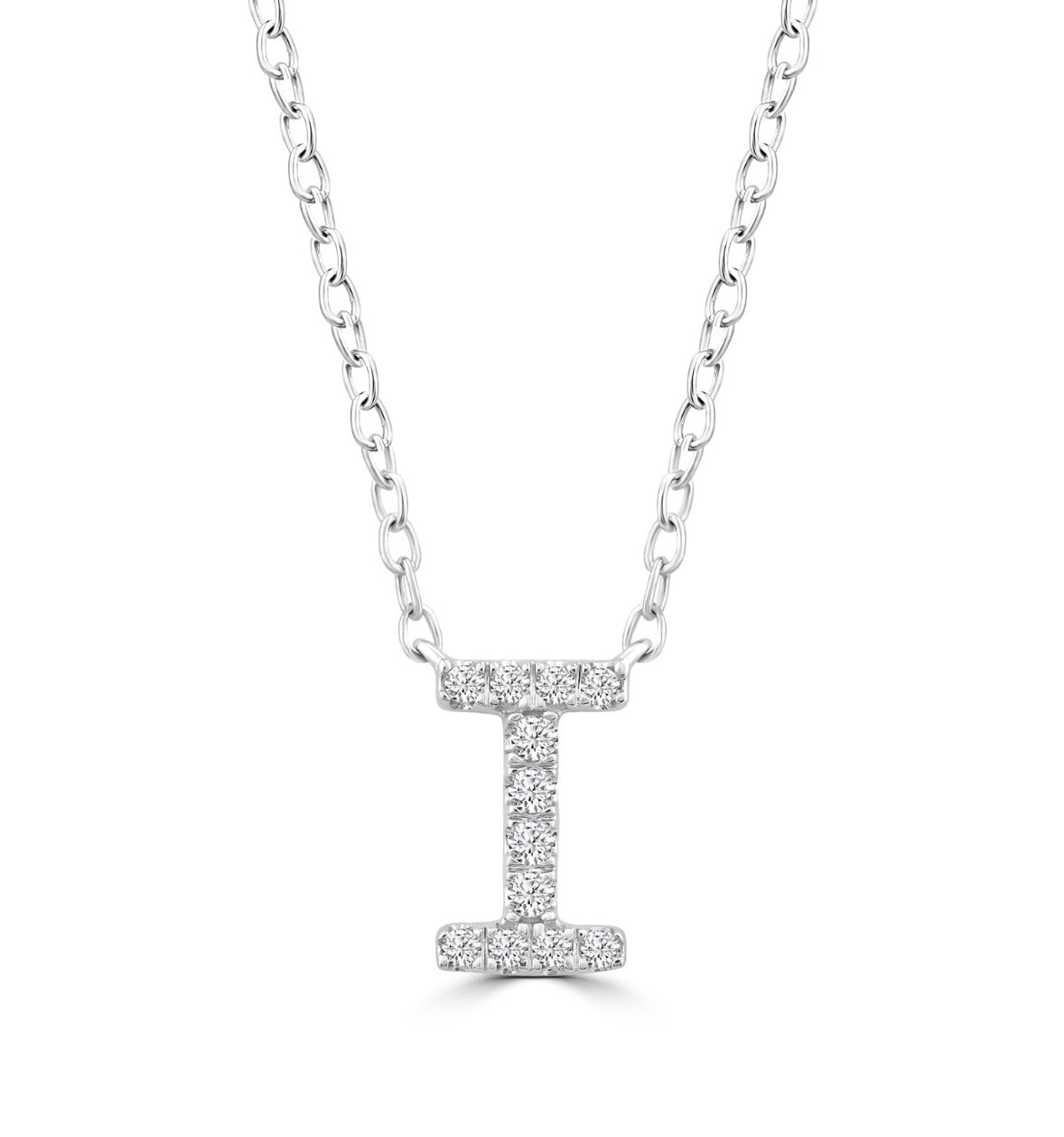 9K Gold 0.06ct-0.09ct Diamond Fixed Initials Necklaces