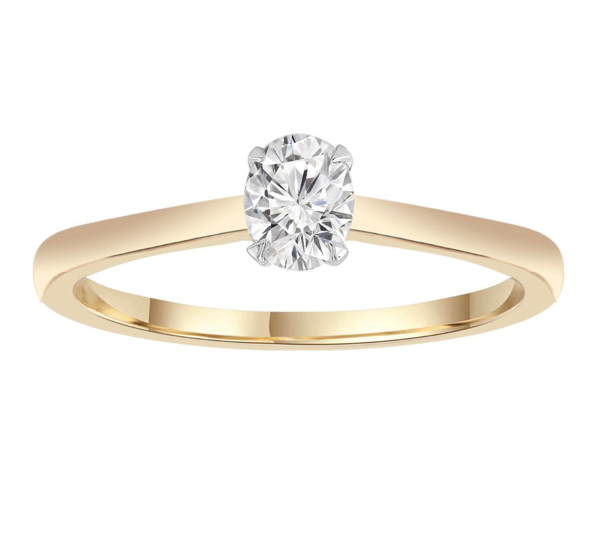 9K Gold 0.33ct Diamond Oval Ring