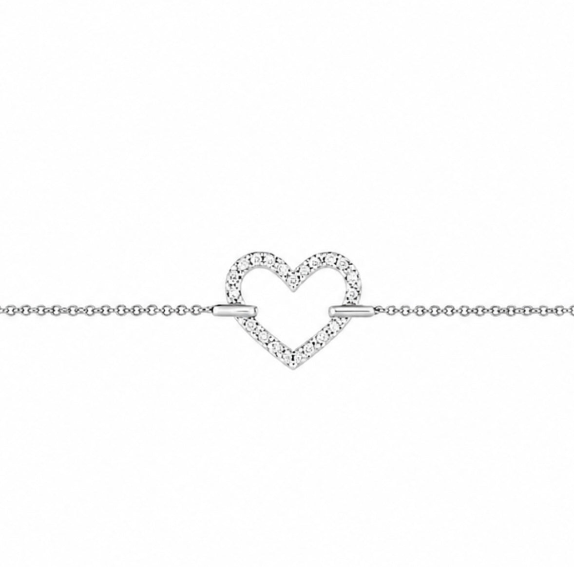 9K Gold 0.07ct Diamond Heart Bracelet