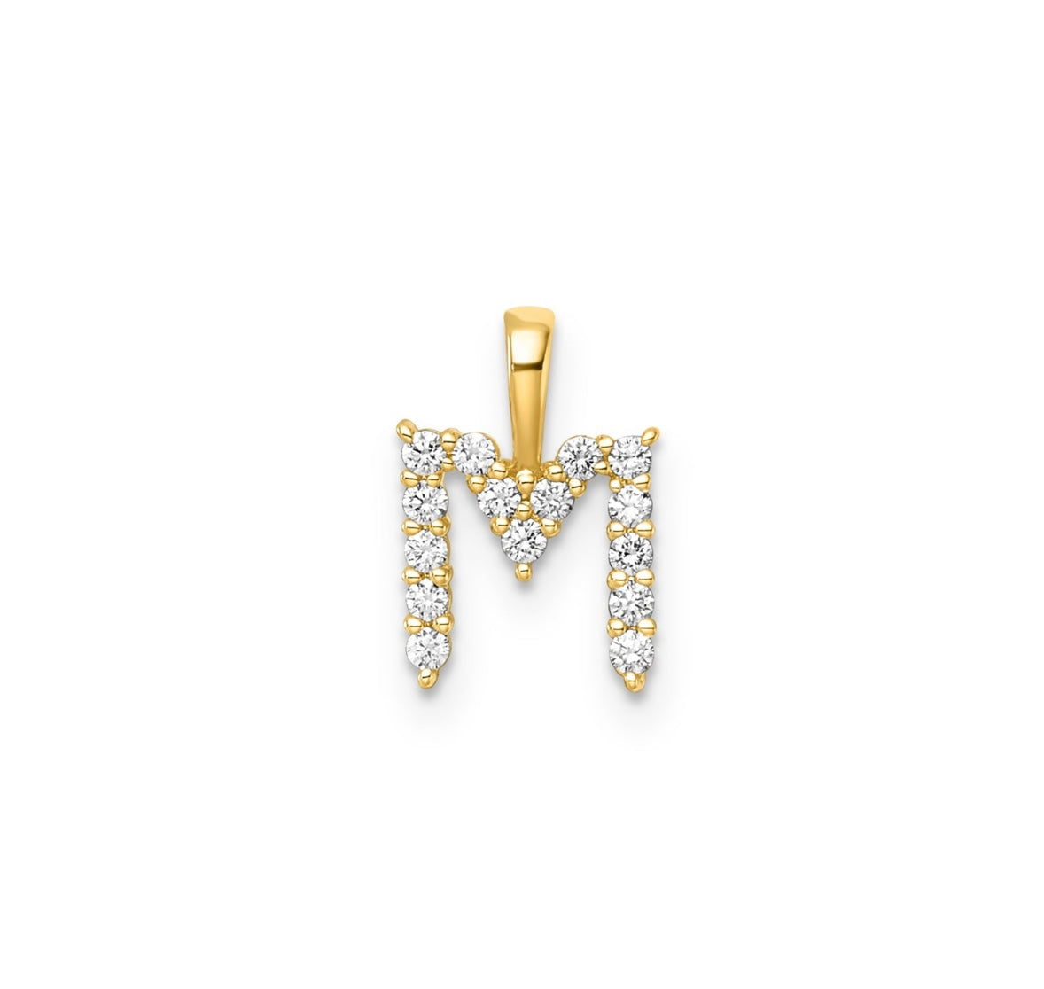 9K Gold Diamond Initial Pendants