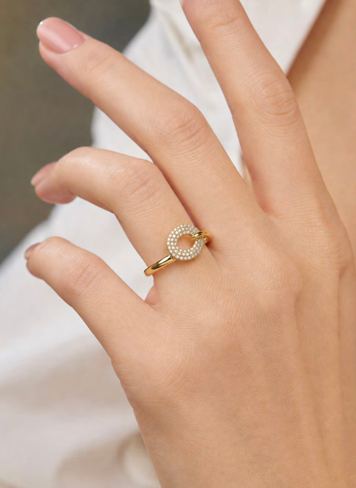9K Gold 0.18ct Diamond Oval Cluster Ring