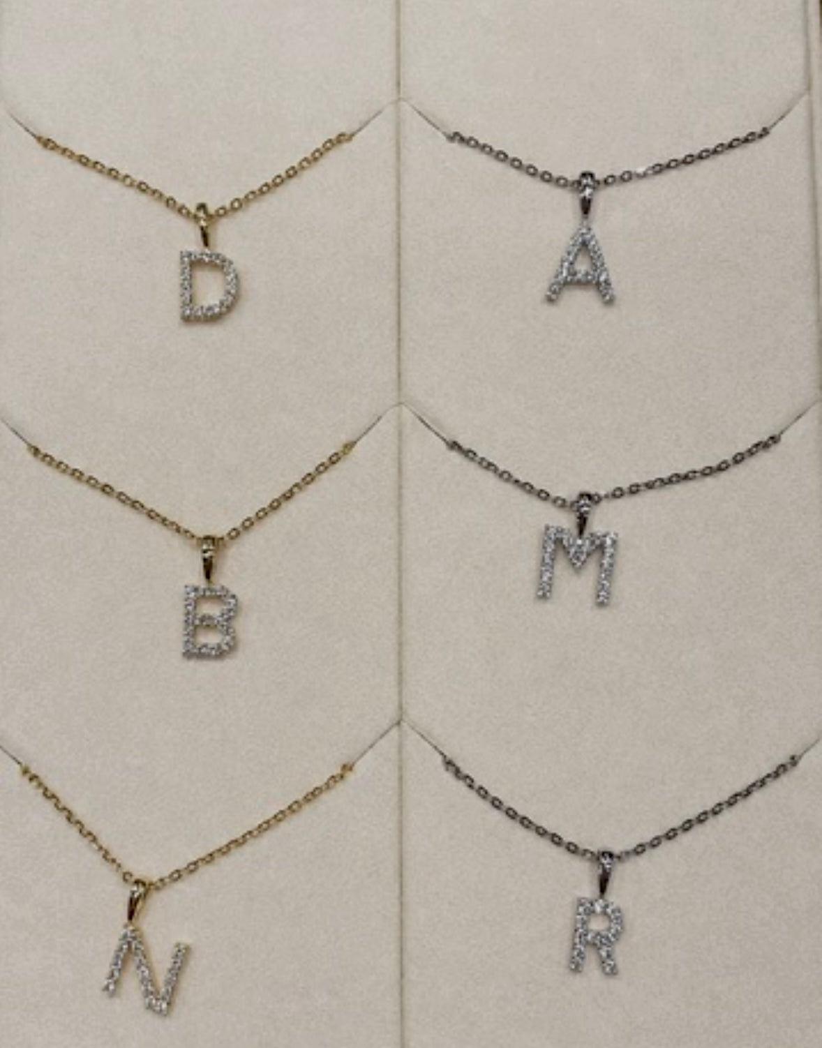 9K Gold Diamond Initial Pendants
