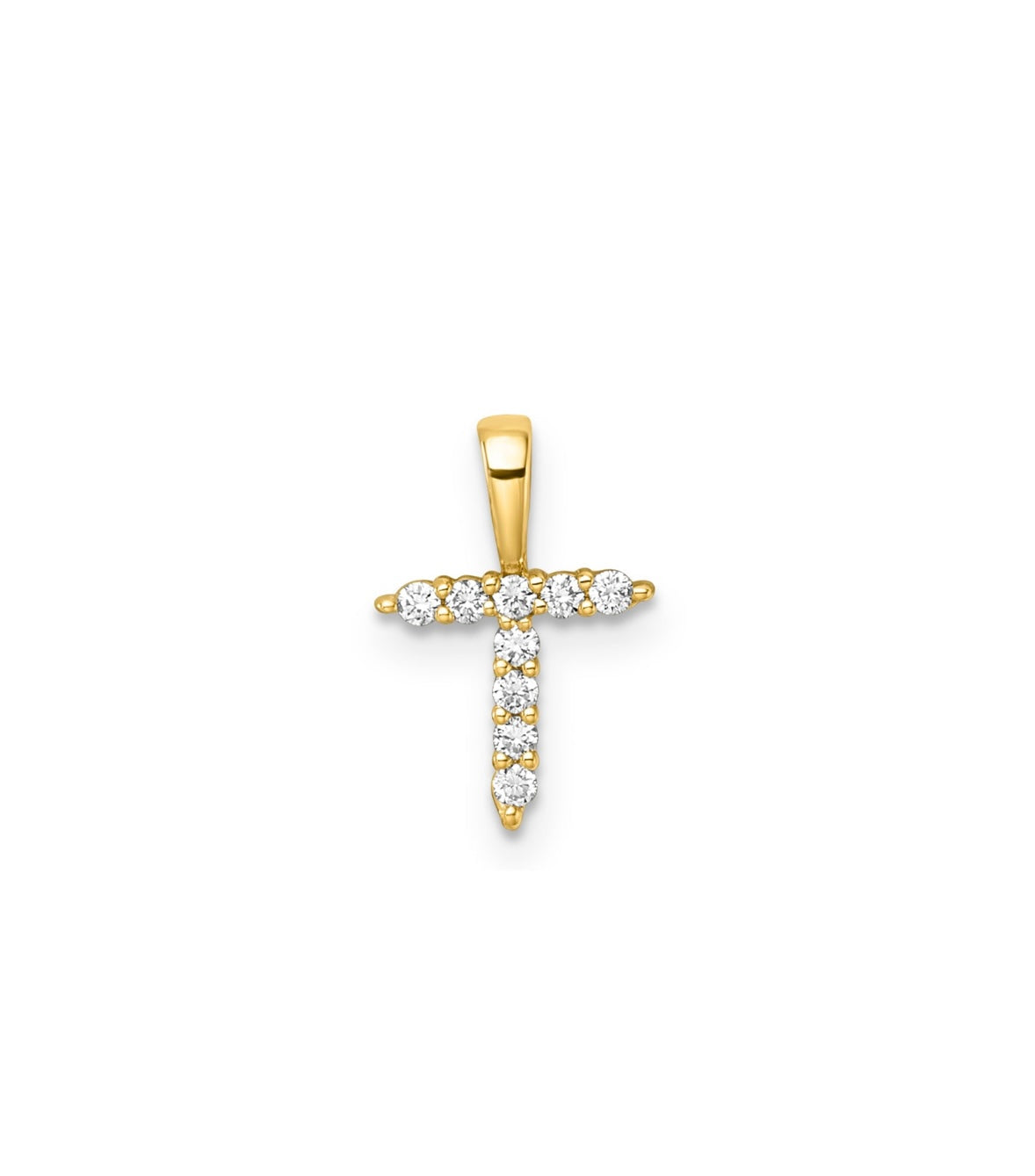 9K Gold Diamond Initial Pendants