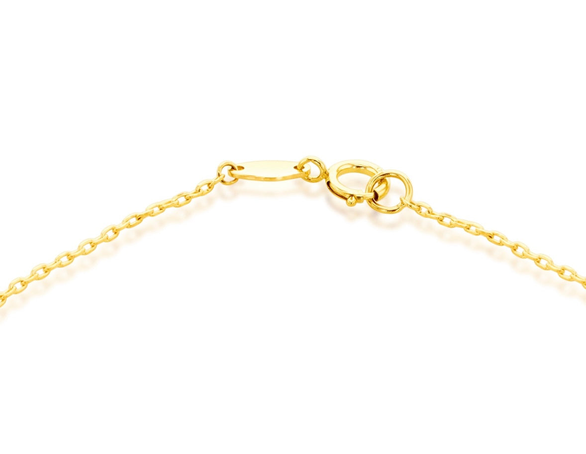 9K Gold Mother of Pearl Clover Bracelet