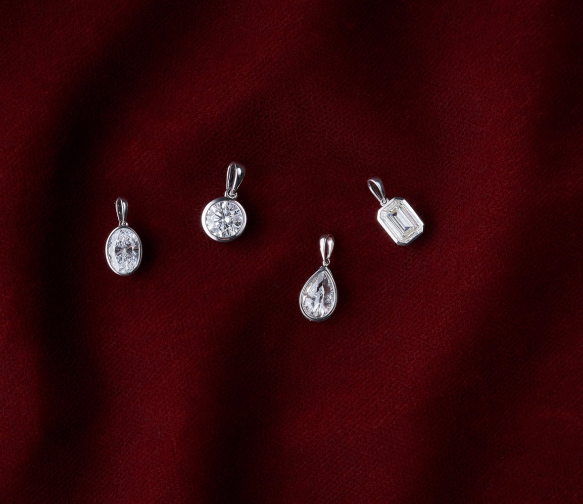 9K & 18K Gold 1ct Diamond Bezel Pendants