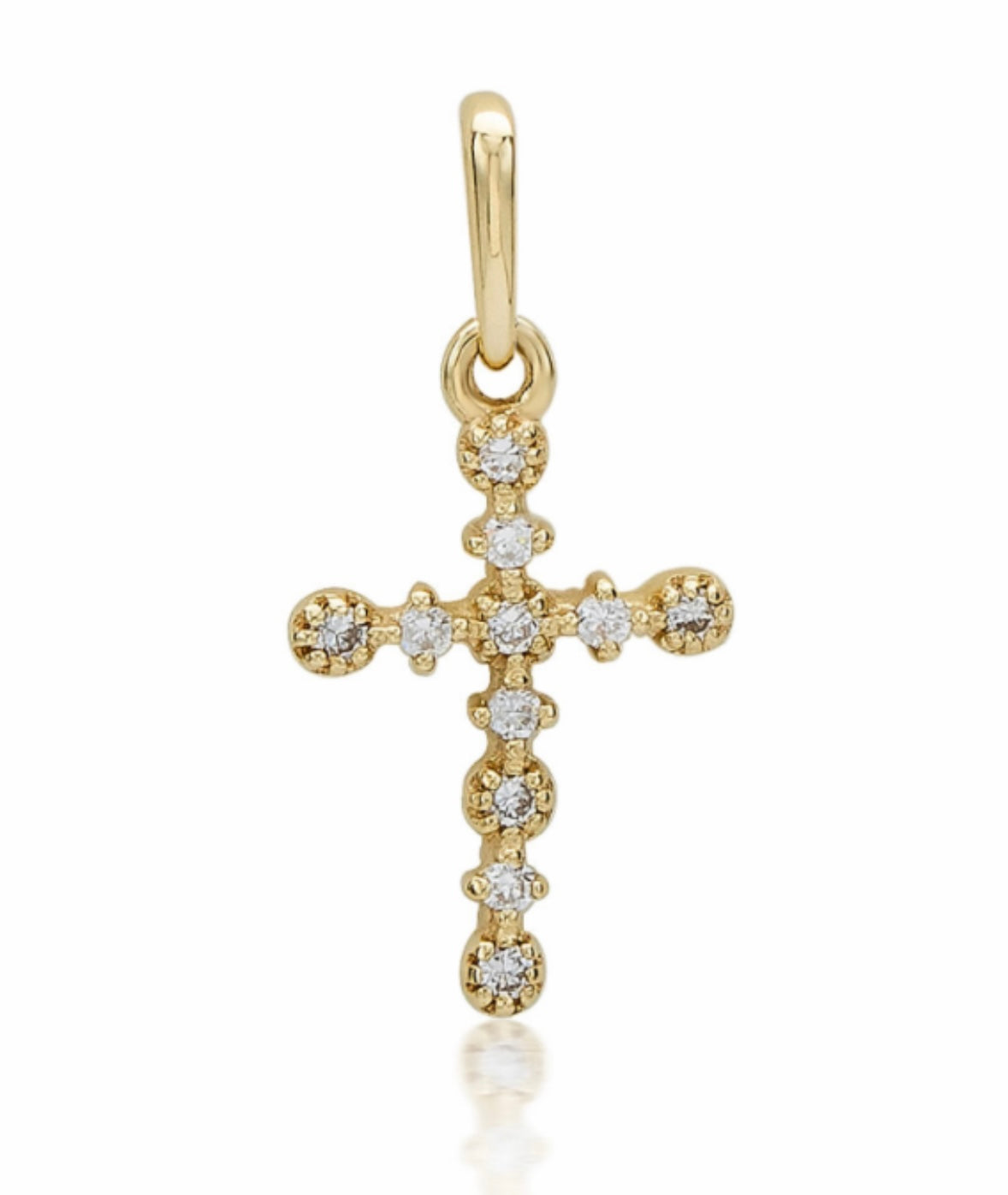 9K Gold 0.06ct Cross Pendant