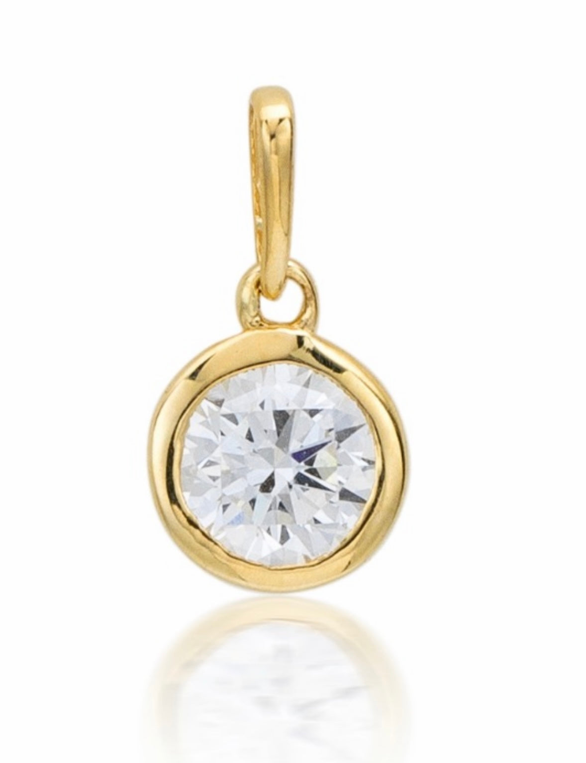 9K Gold 0.50ct Diamond Bezel Pendant